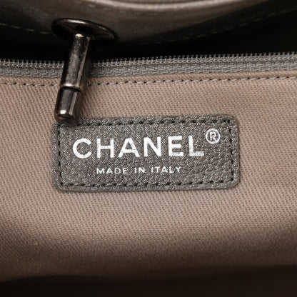 Chanel Metallic Calfskin Quilted Small Shopping In Chains Tote Silver 6 of 10