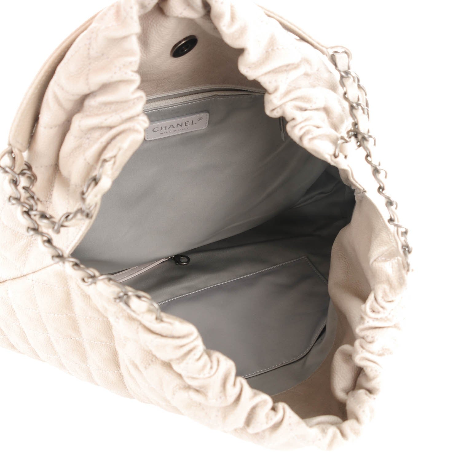 Chanel Caviar Quilted Large Elastic Tote Gray 5 of 11