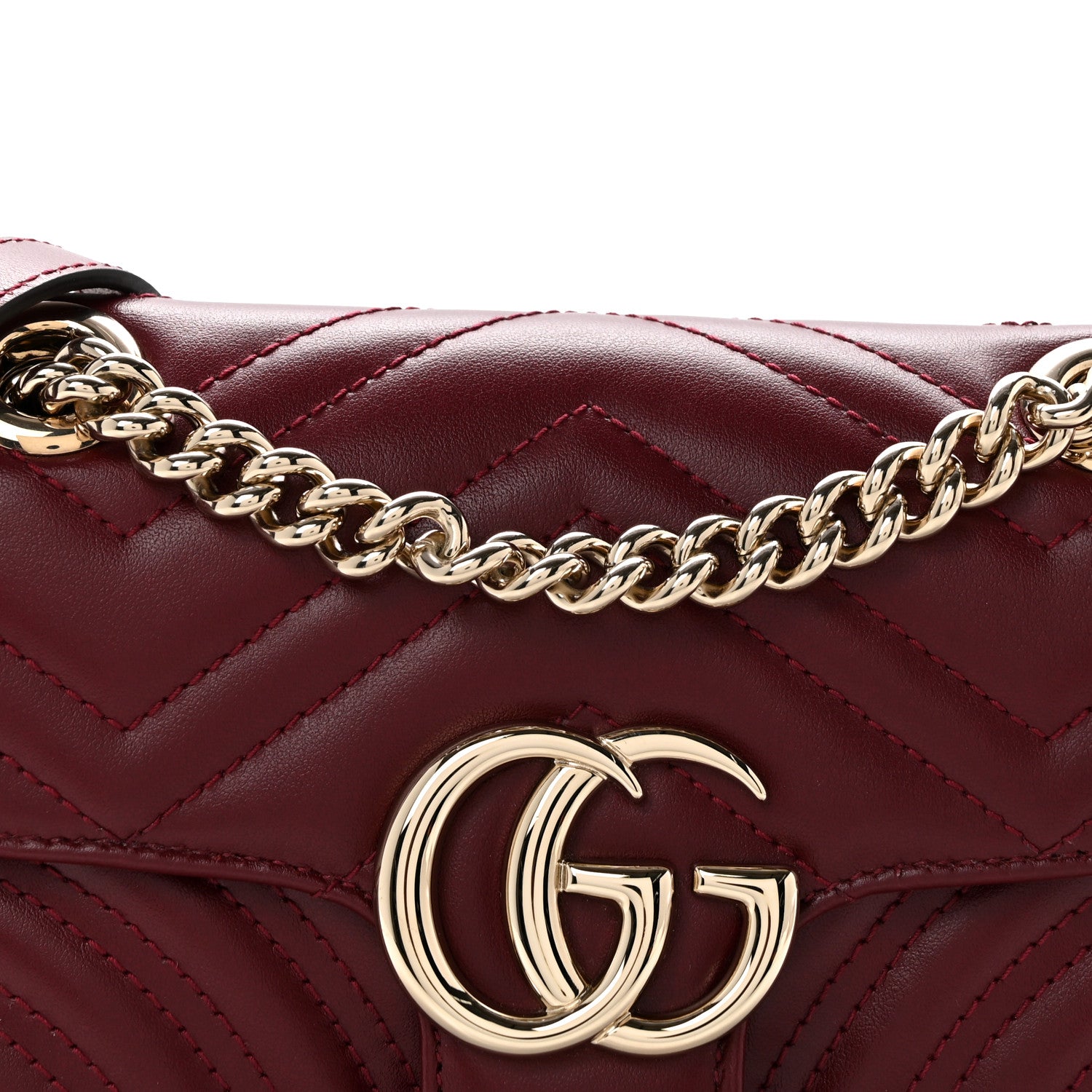 Gucci Calfskin Matelasse Mini GG Marmont Shoulder Bag Rosso Ancora 8 of 10