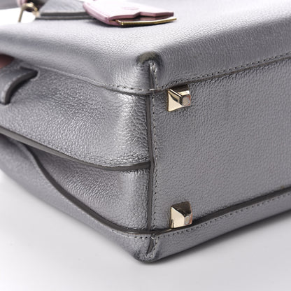 MCM Metallic Grained Calfskin Mini Milla Tote Spike Silver 7 of 13