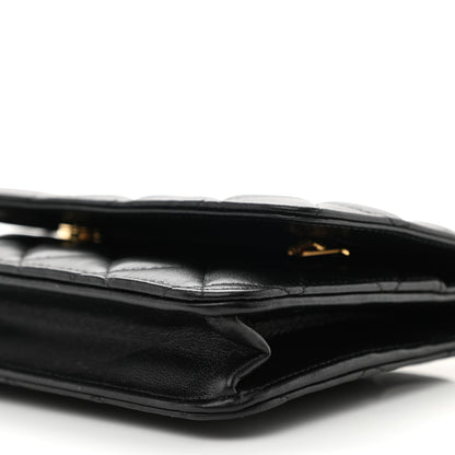 Chanel Lambskin Quilted Wallet On Chain WOC Black 13 of 14