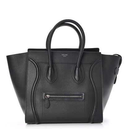 Celine Drummed Calfskin Mini Luggage Black 1 of 8