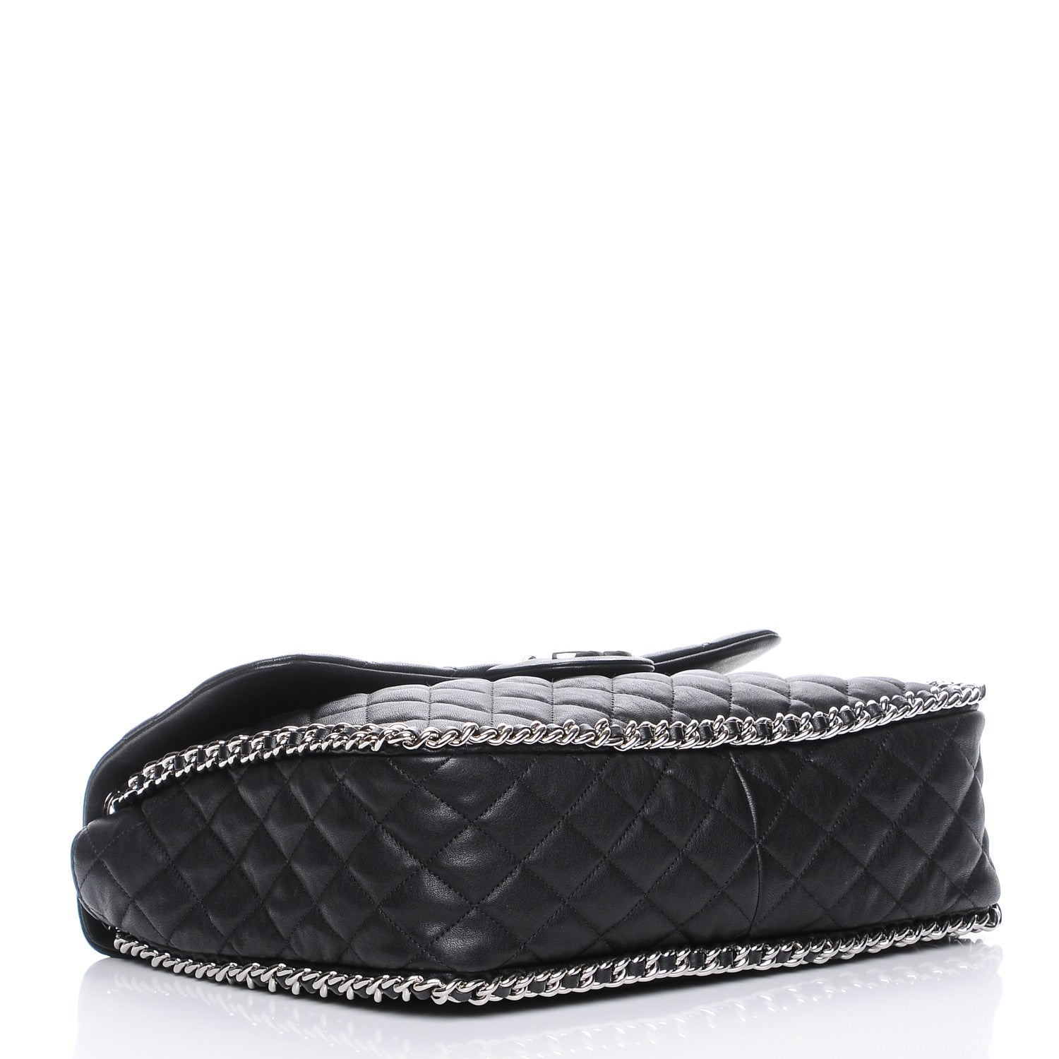 Chanel Washed Lambskin Quilted Maxi Chain Around Flap Black 4 of 8