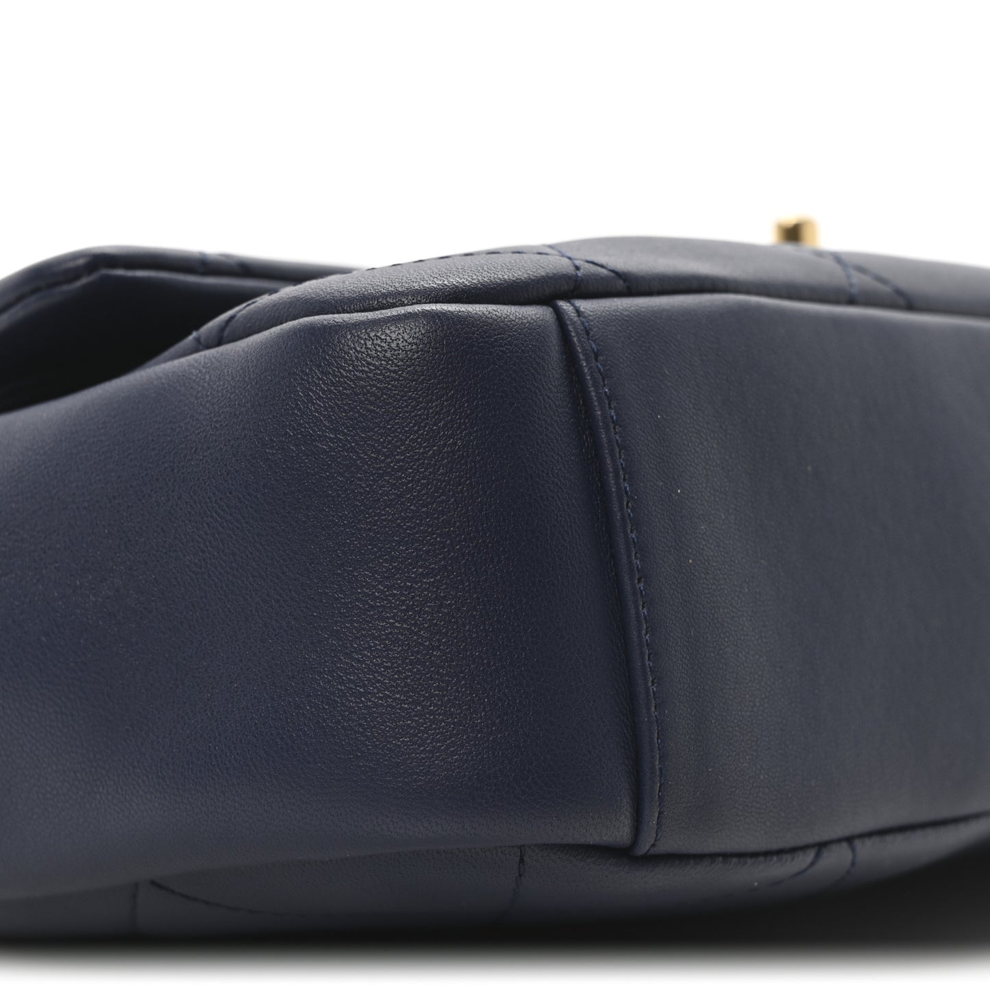 Lambskin A Real Catch Flap Bag Navy Blue
