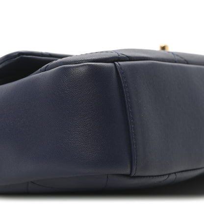 Chanel Lambskin A Real Catch Flap Bag Navy Blue 9 of 10