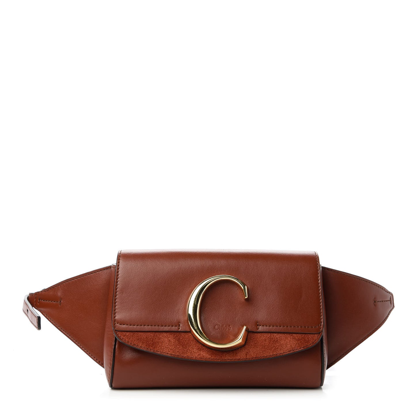 Calfskin Suede C Belt Bag Sepia Brown