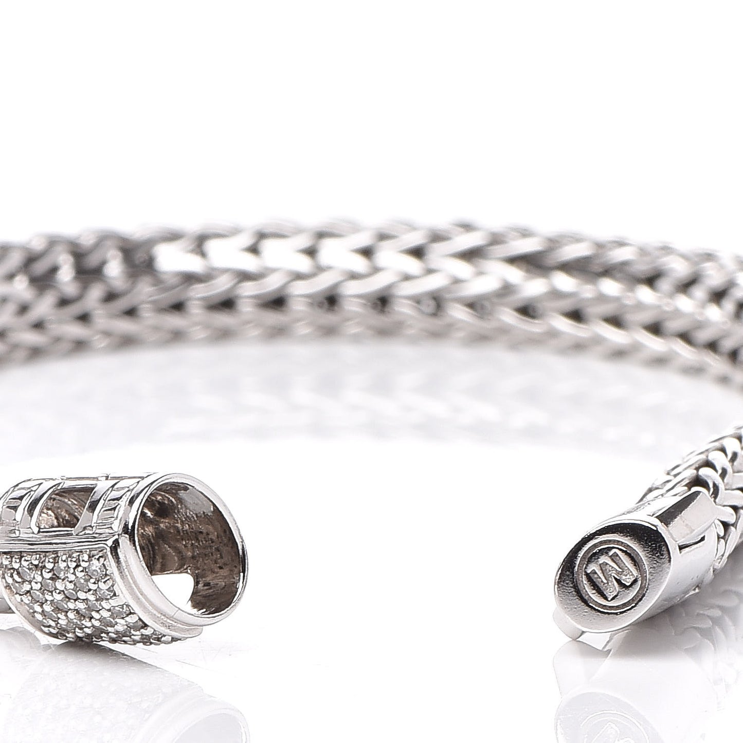Sterling Silver Diamond 6.5mm Classic Chain Bracelet