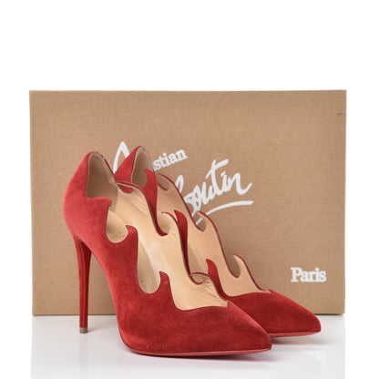 Christian Louboutin Veau Velours Olavague 100 Pumps 36 Rougissime 8 of 8