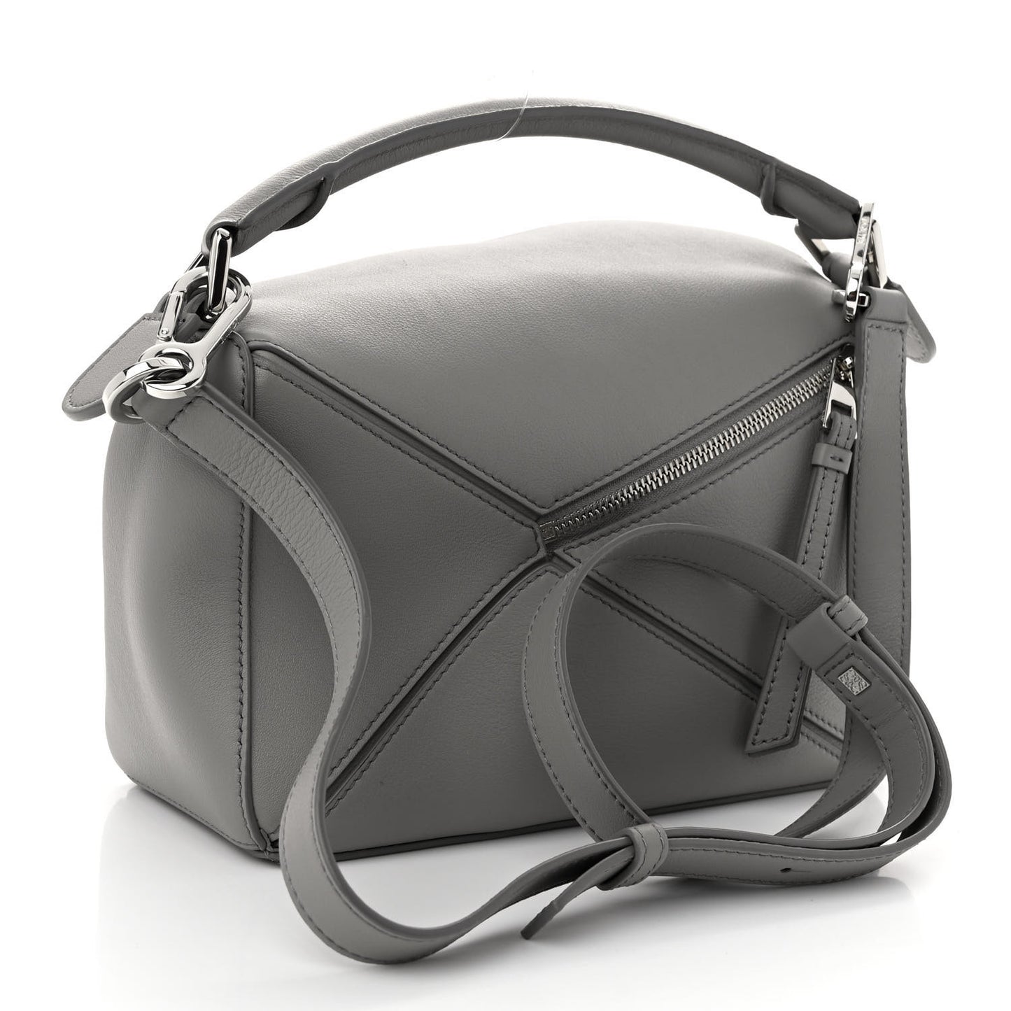 Soft Grained Calfskin Small Puzzle Bag Pearl Grey