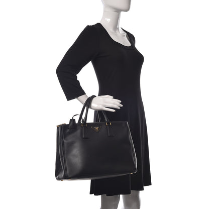 Prada Saffiano Large Galleria Double Zip Tote Black 2 of 10