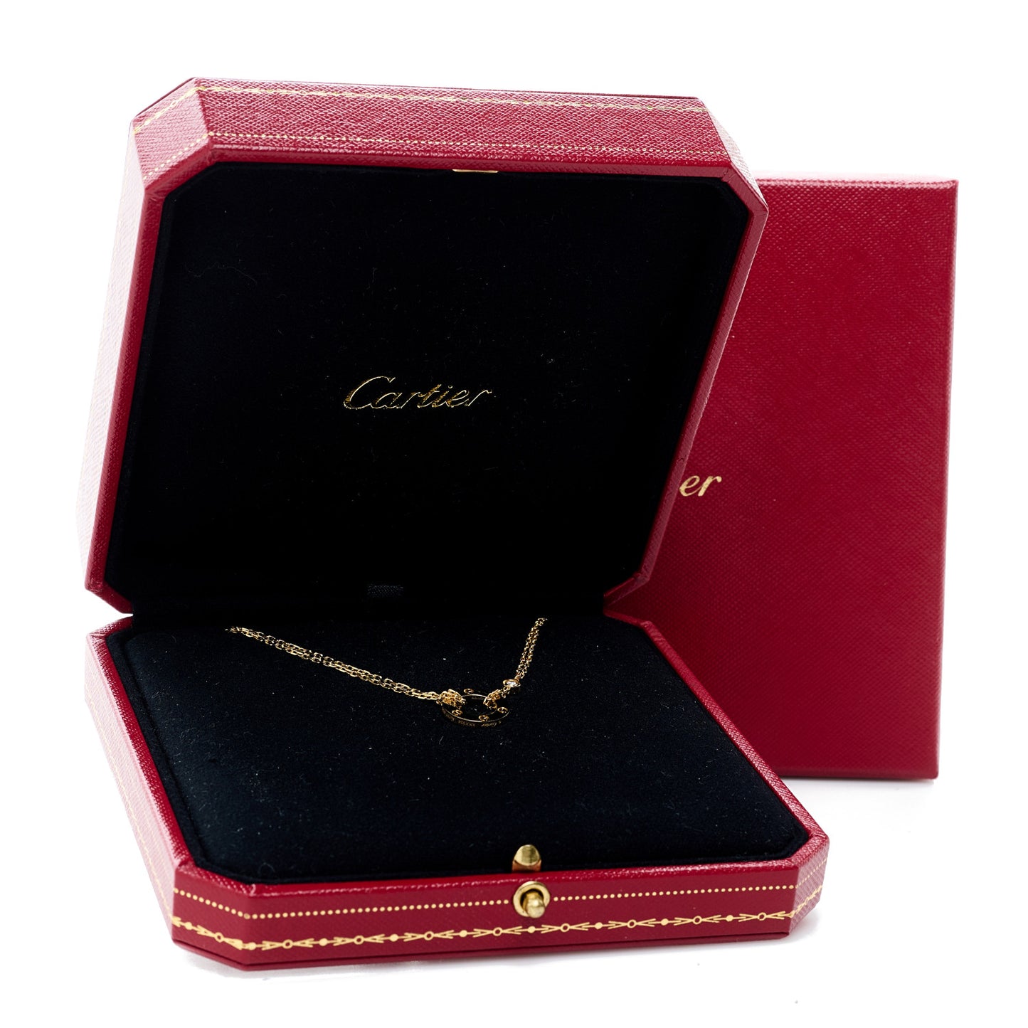 18K Yellow Gold 2 Diamond LOVE Necklace