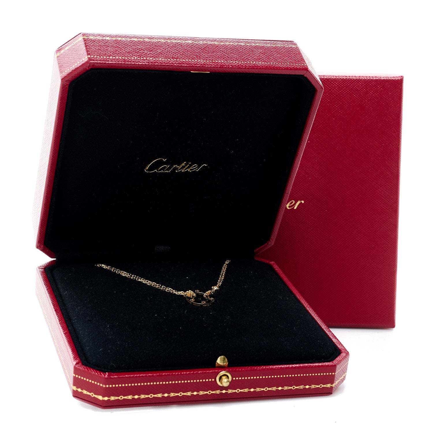 Cartier 18K Yellow Gold 2 Diamond LOVE Necklace 6 of 6