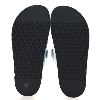 Hermes Suede Goatskin Womens Chypre Sandals 39 Bleu Mineral 6 of 10