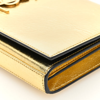 Saint Laurent Metallic Calfskin Monogram Chain Wallet Gold 9 of 9