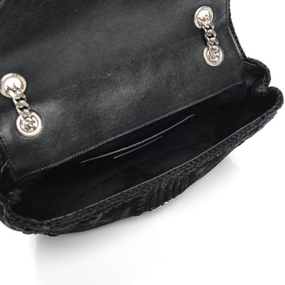 Saint Laurent Suede Macrame Medium College Monogram Satchel Black 5 of 7