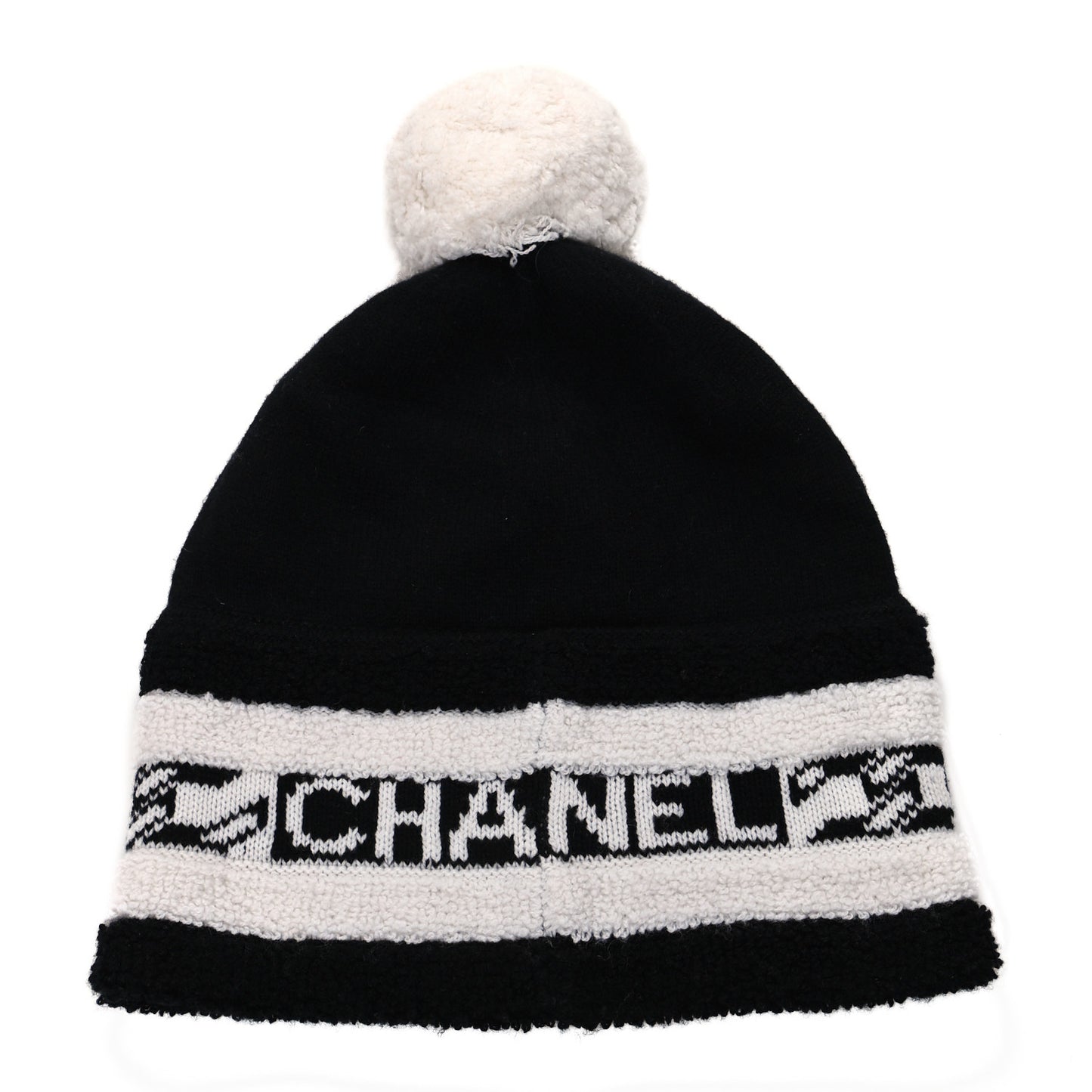 Cashmere CC Beanie Hat Ecru Black