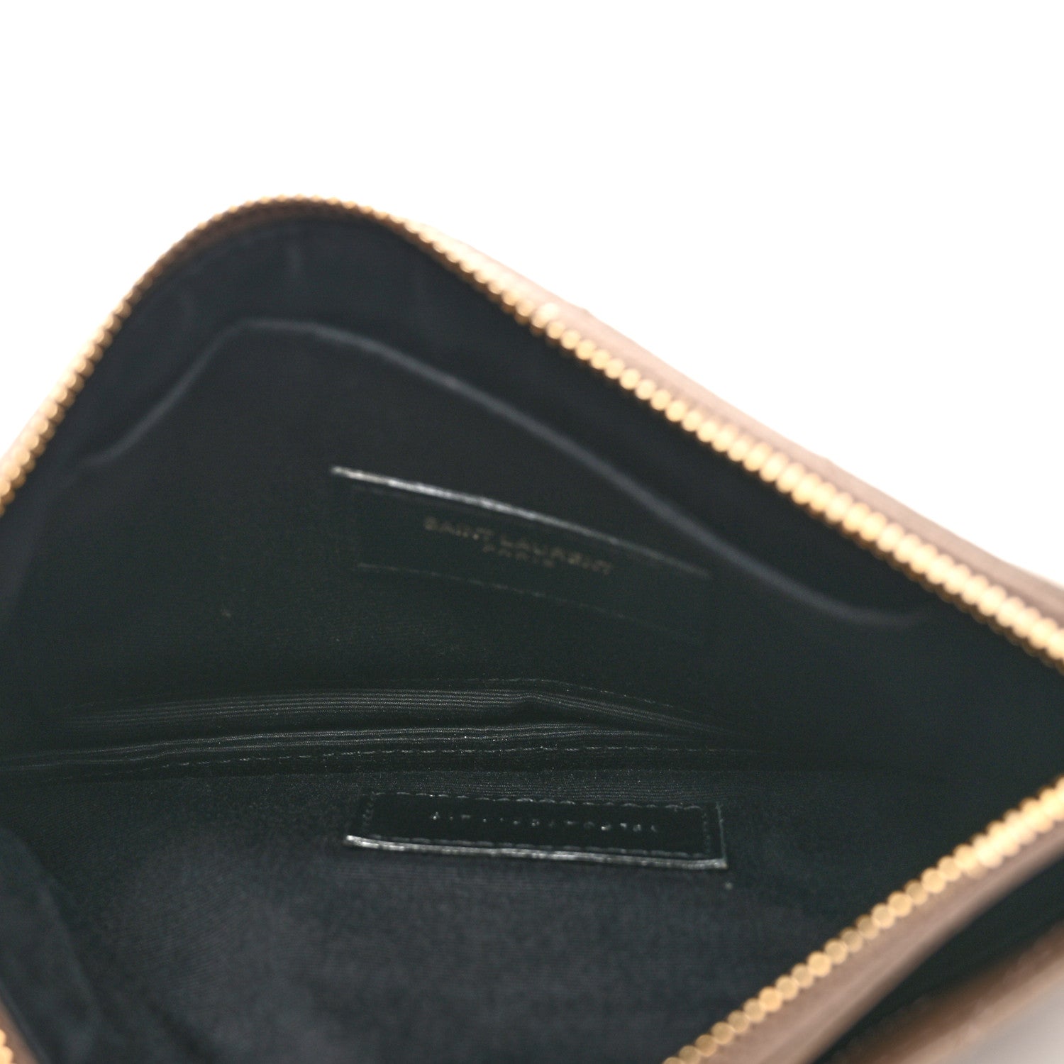 Saint Laurent Grain De Poudre Chevron Monogram Bill Pouch Dusty Grey 5 of 8