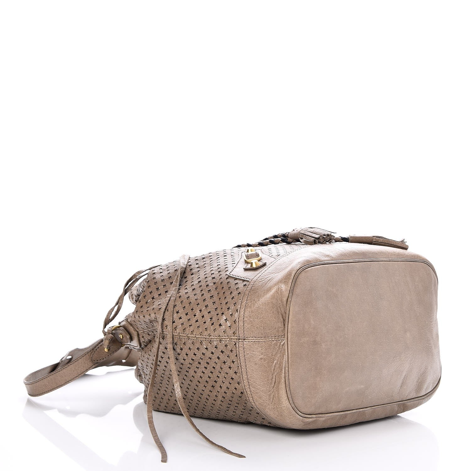 Balenciaga Agneau Arena Laser Cut Cross Classic Gold Hardware Medium Pampille Gris Poivre 4 of 10
