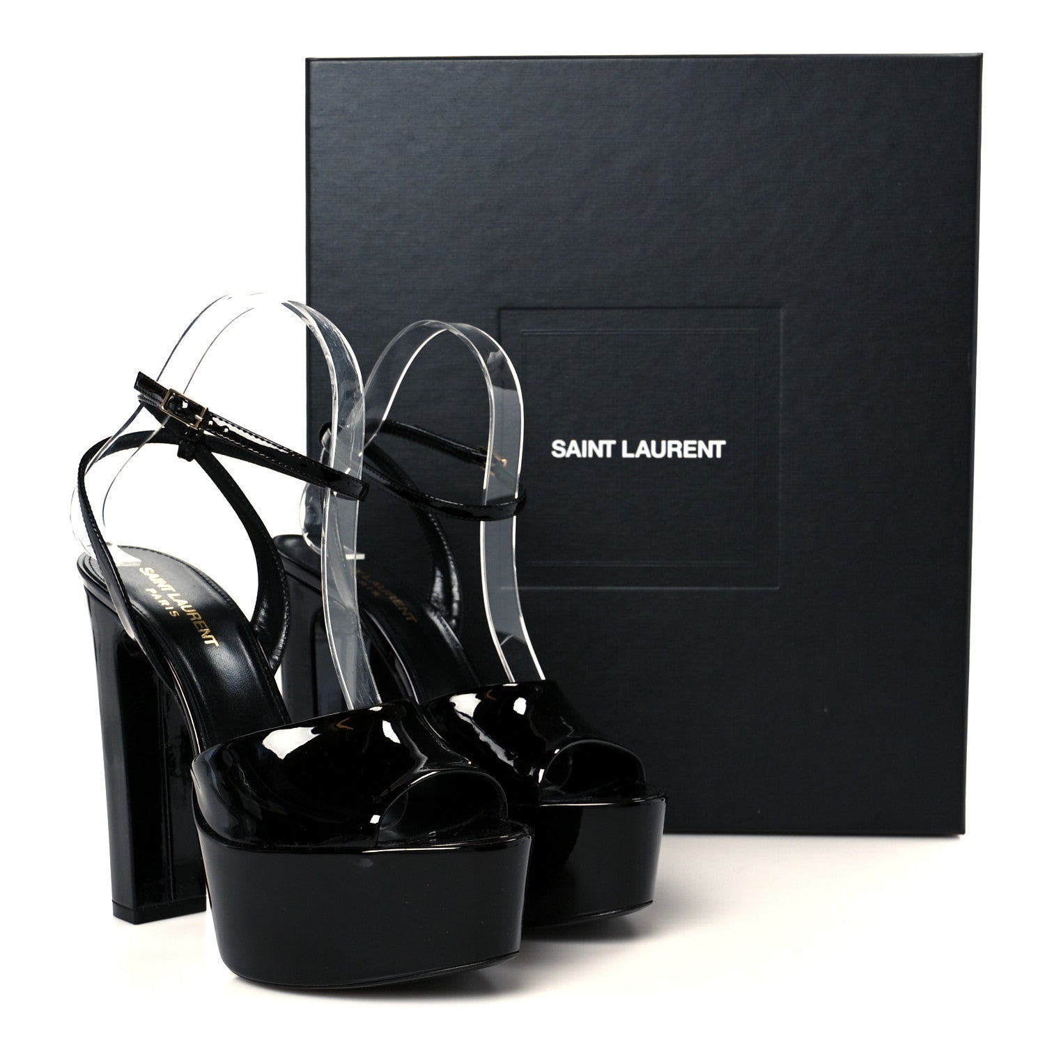 Saint Laurent Vernice Grupy Sexy 95 Tanouk Platform Sandals 37.5 Black 10 of 10