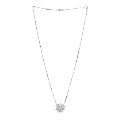 Van Cleef & Arpels 18K White Gold Diamond Small Lotus Pendant Necklace 3 of 5