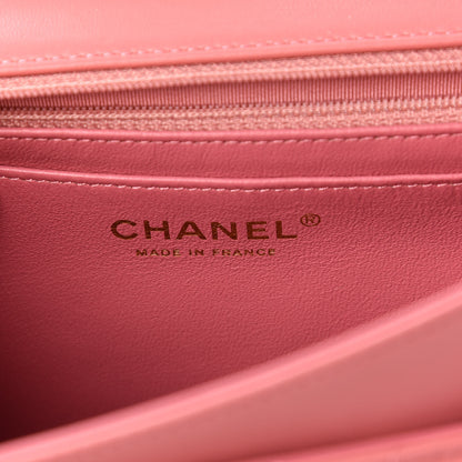 Chanel Lambskin Quilted Valentine Charms Medium Single Flap Pink 8 of 11