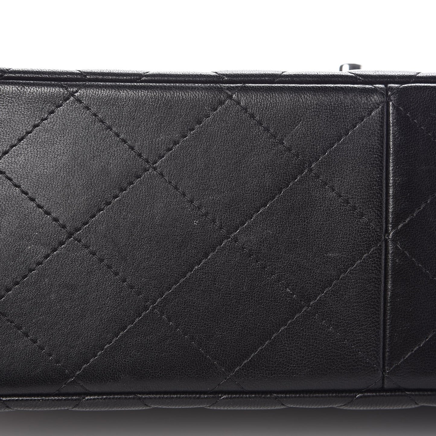 Lambskin Quilted Jumbo Double Flap Black