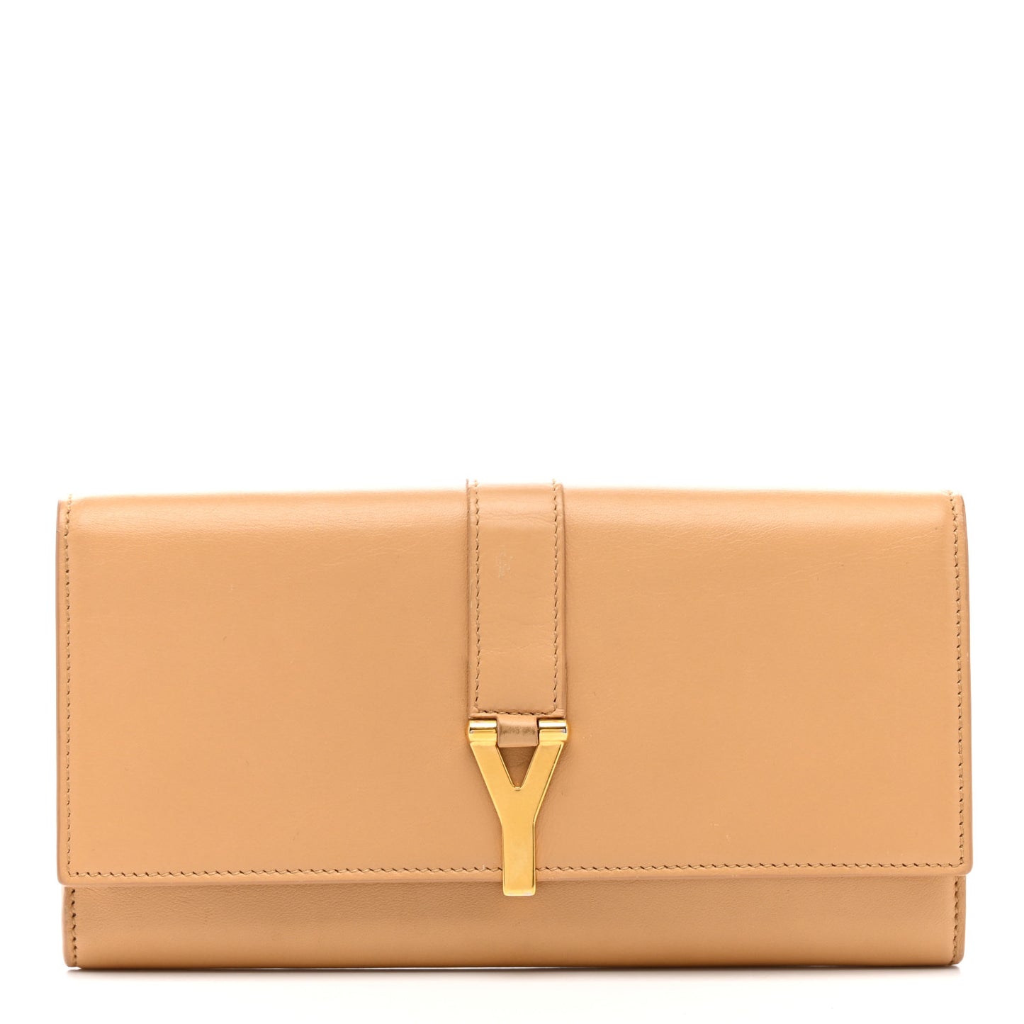 Calfskin Classic Y Ligne Clutch Dark Beige