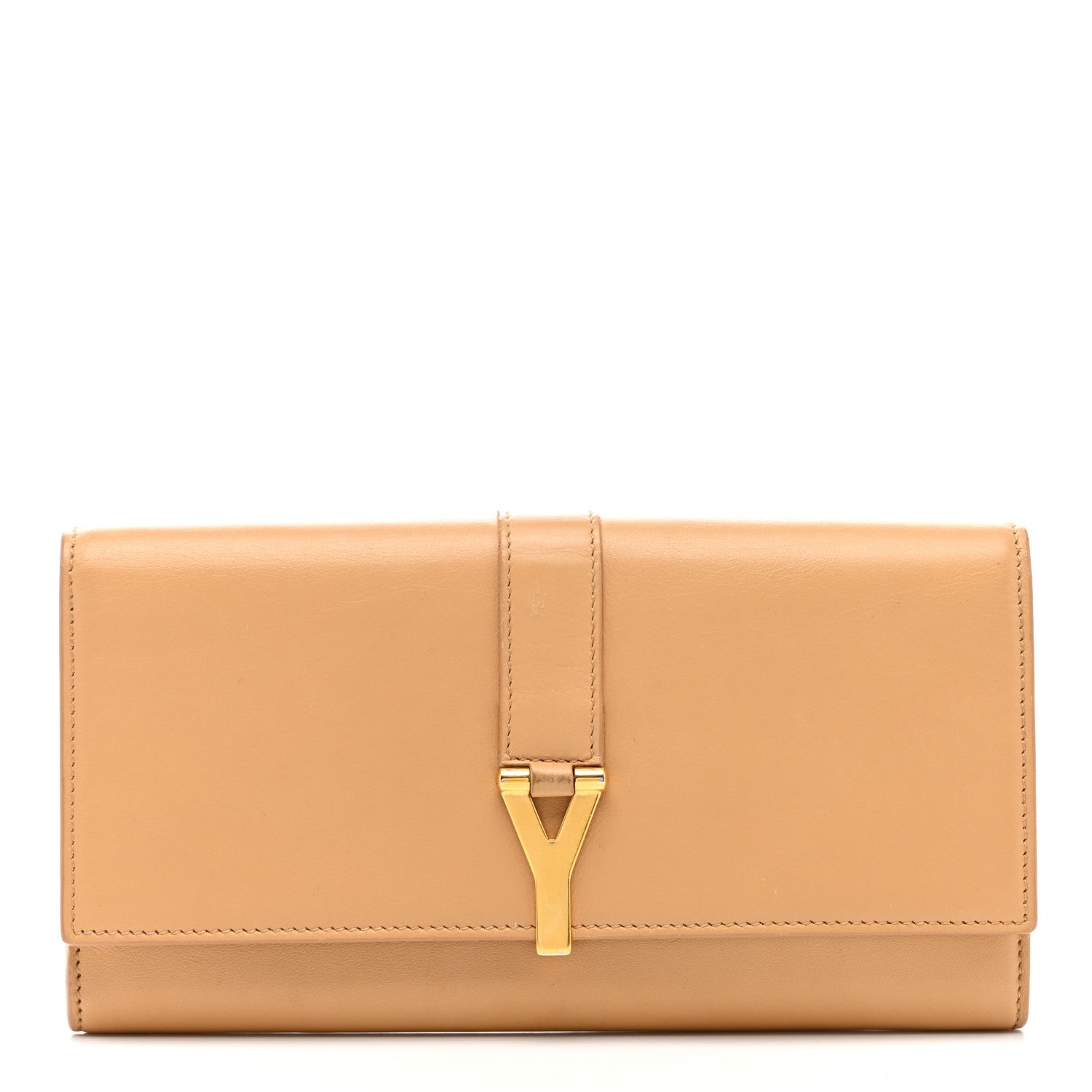 Saint Laurent Calfskin Classic Y Ligne Clutch Dark Beige 1 of 6