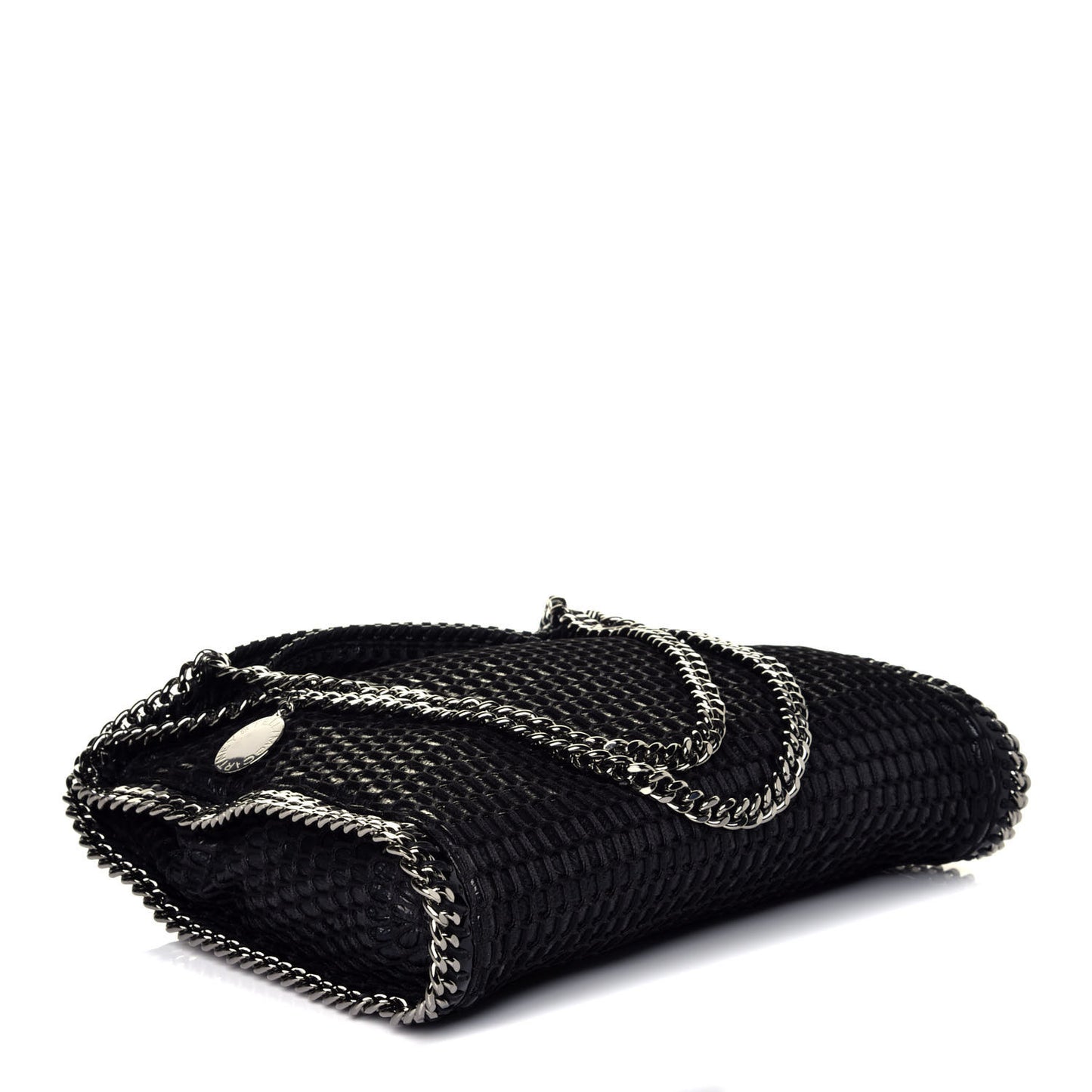 Patent Net Small Falabella Tote Black