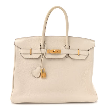 Hermes Taurillon Clemence Birkin 35 Craie 1 of 13