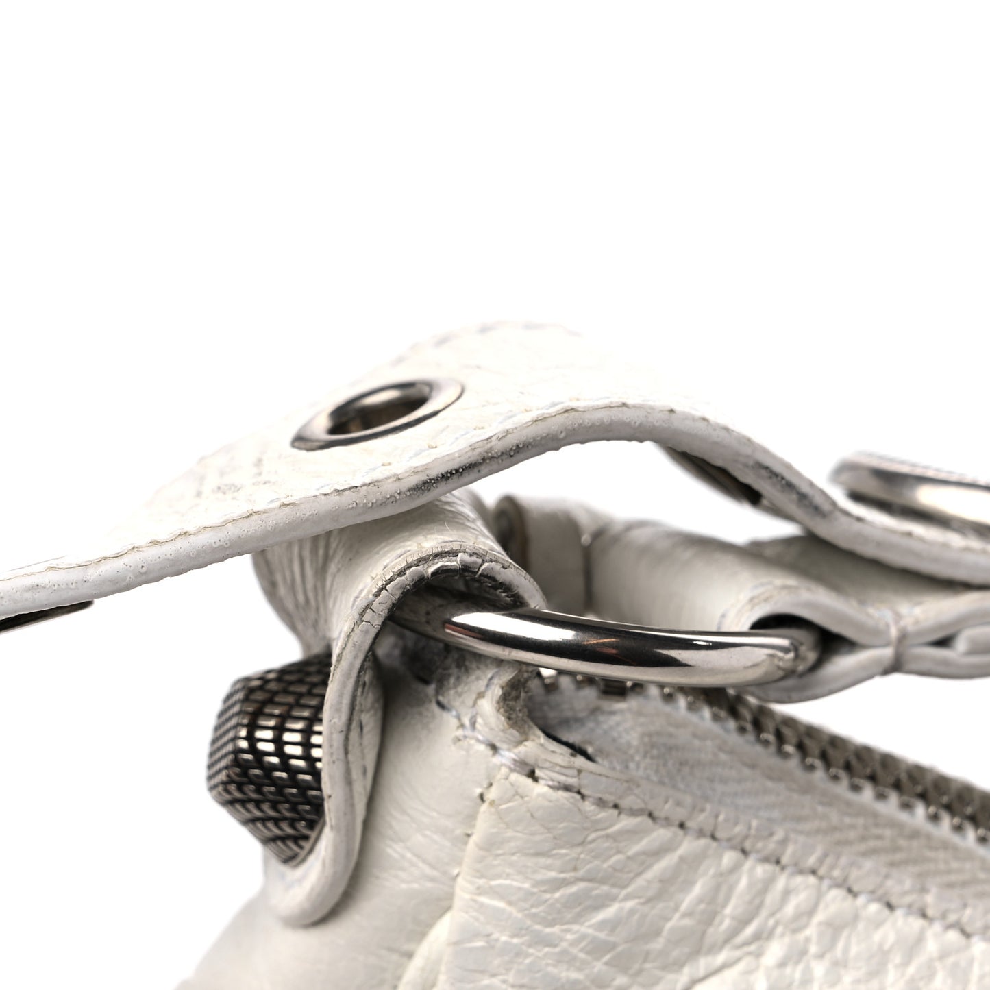Agneau Arena Le Cagole Shoulder Bag XS Optic White