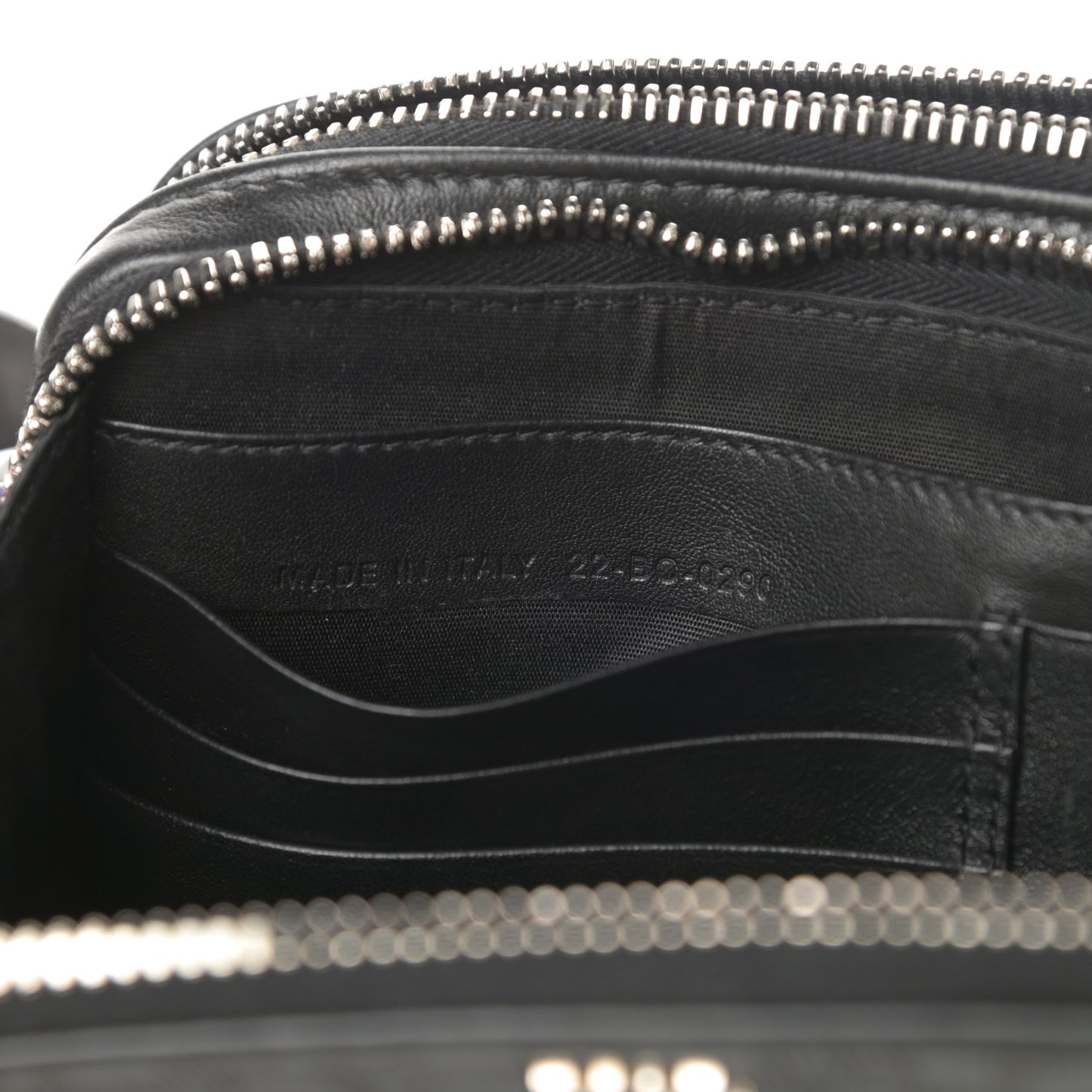 Calfskin Oblique Galaxy Perforated Messenger Black Multicolor