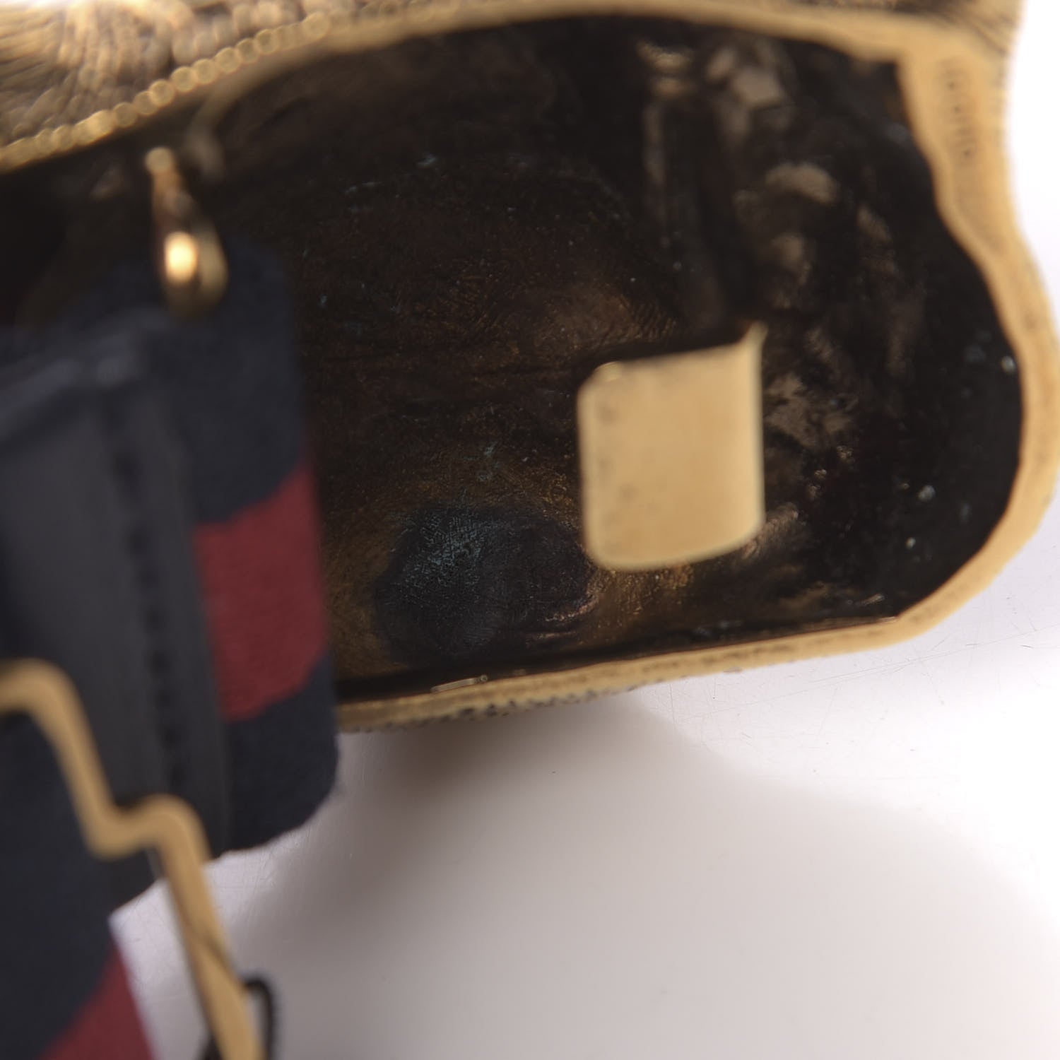 Gucci Web Feline Buckle Belt 70 28 Blue Red 5 of 5