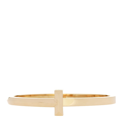 Tiffany 18K Yellow Gold Wide T T1 Hinged Bangle Bracelet 1 of 4