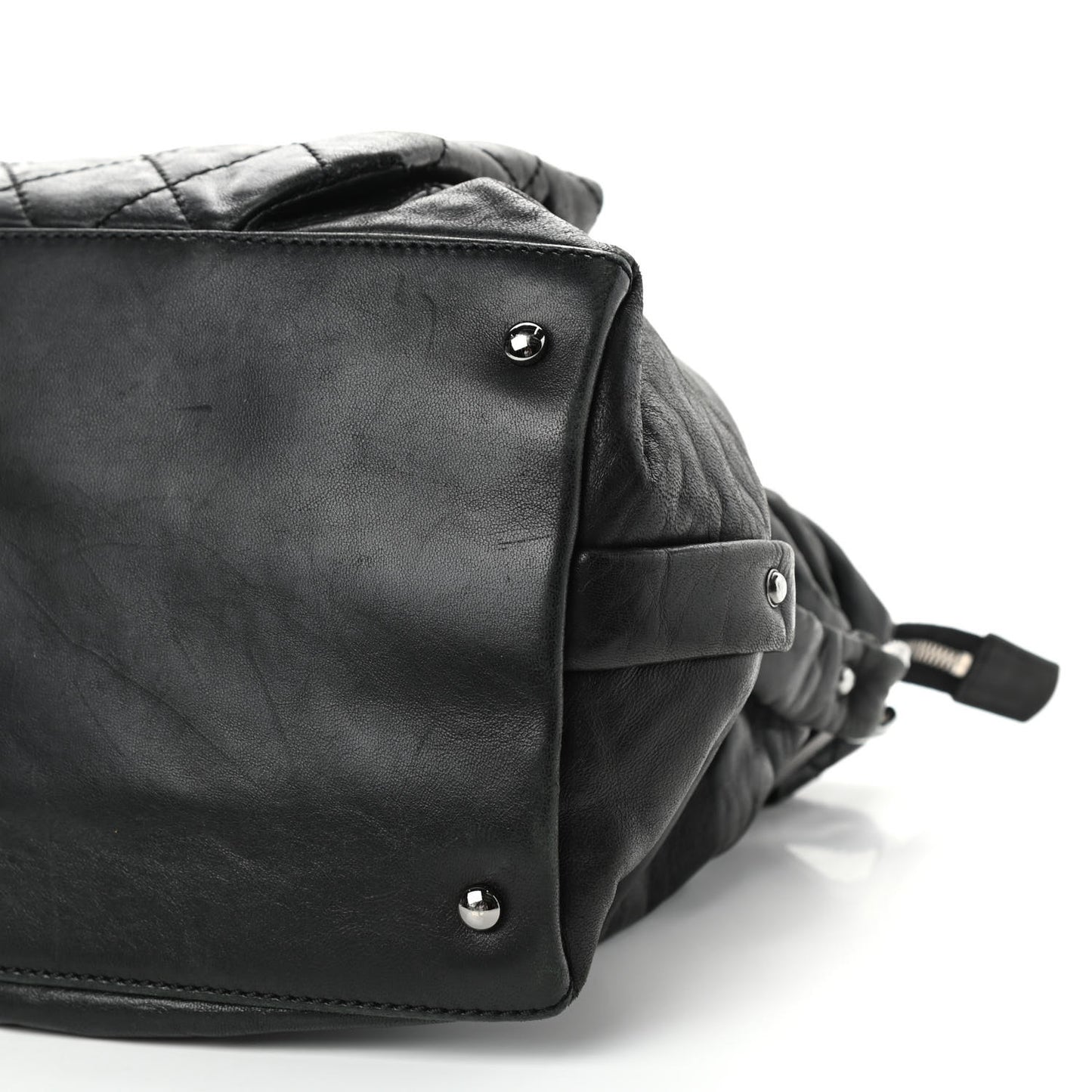 Lambskin Quilted Mademoiselle Hobo Black