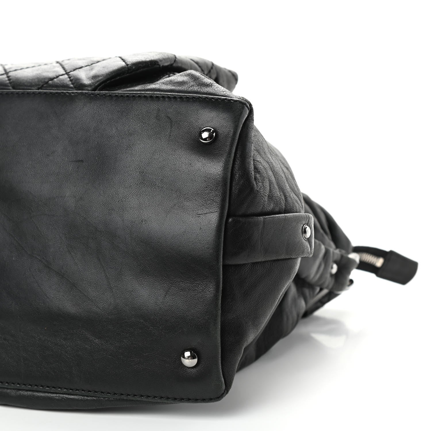 Chanel Lambskin Quilted Mademoiselle Hobo Black 9 of 11