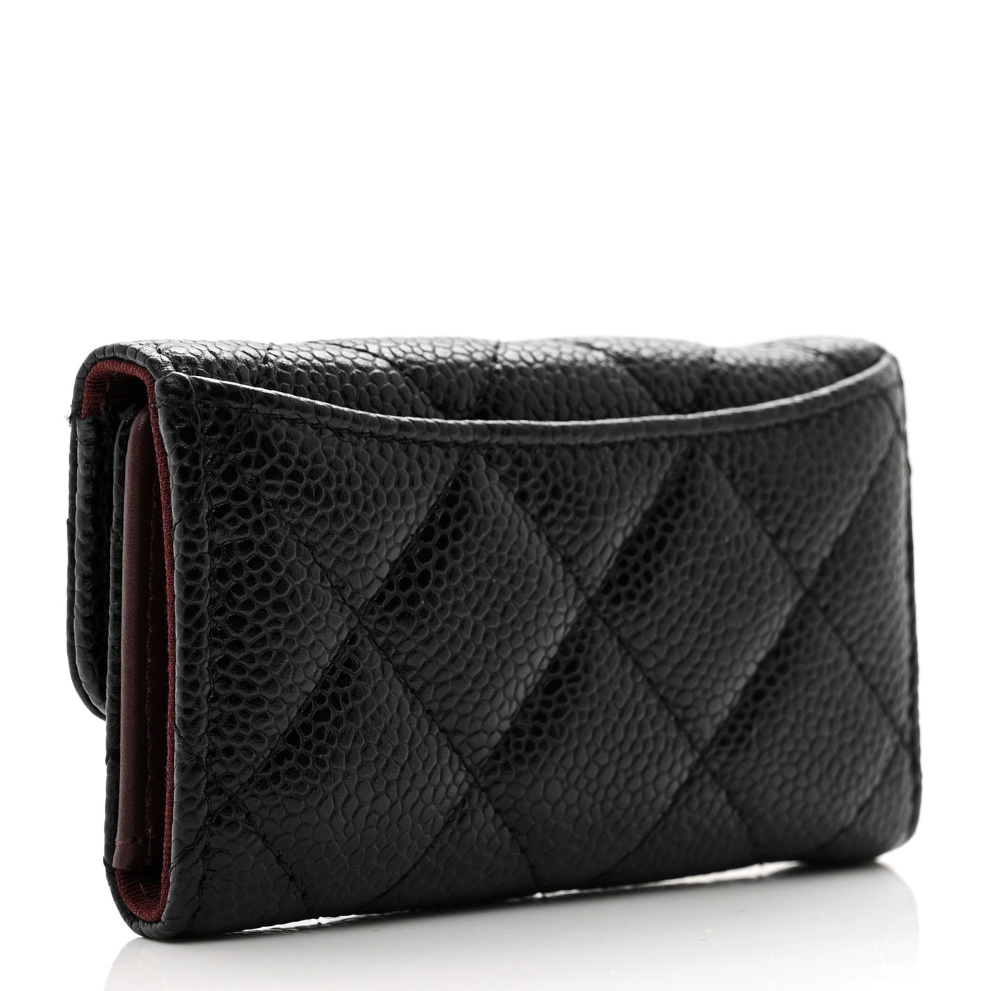 Caviar Quilted 6 Key Holder Black