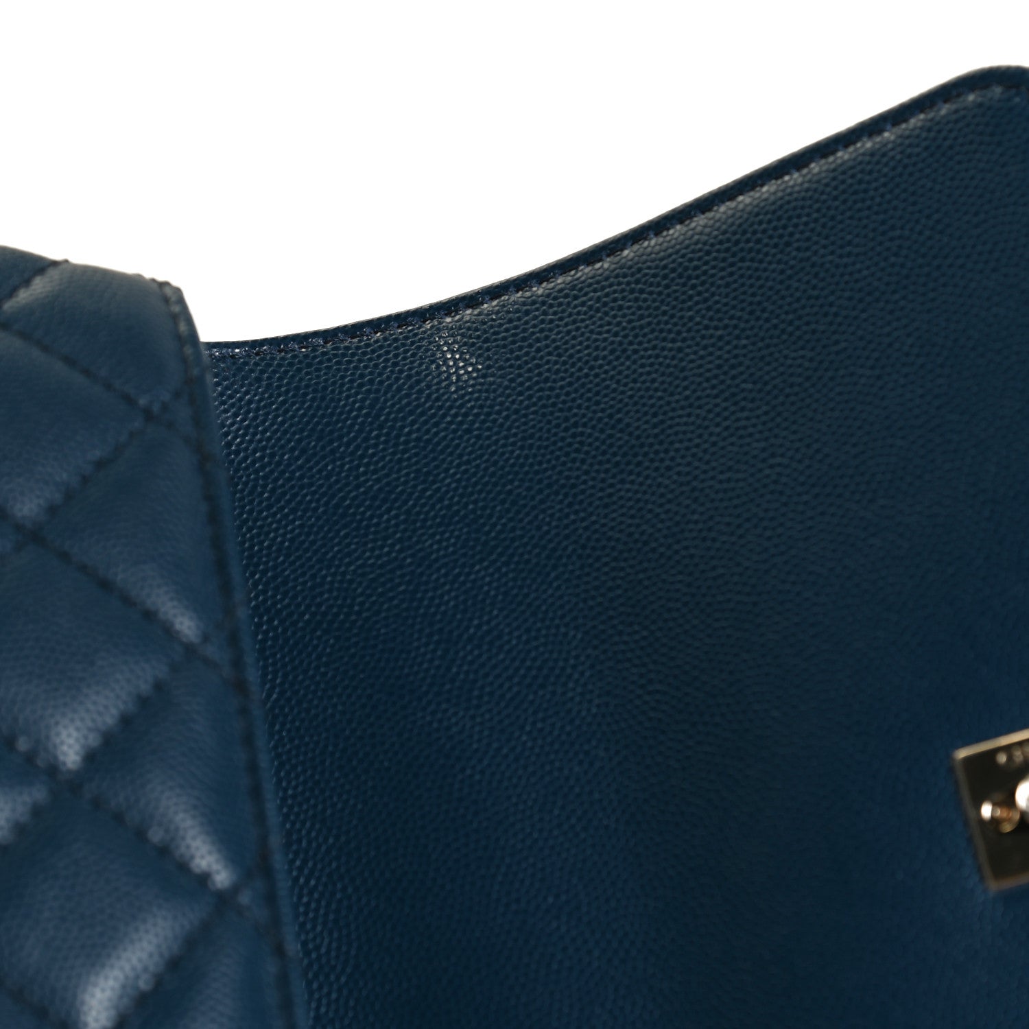 Chanel Caviar Quilted Lizard Embossed Mini Coco Handle Flap Navy Blue 14 of 14