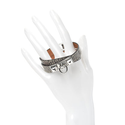Hermes Lizard Rivale Double Tour Bracelet T3 Ombre 2 of 6