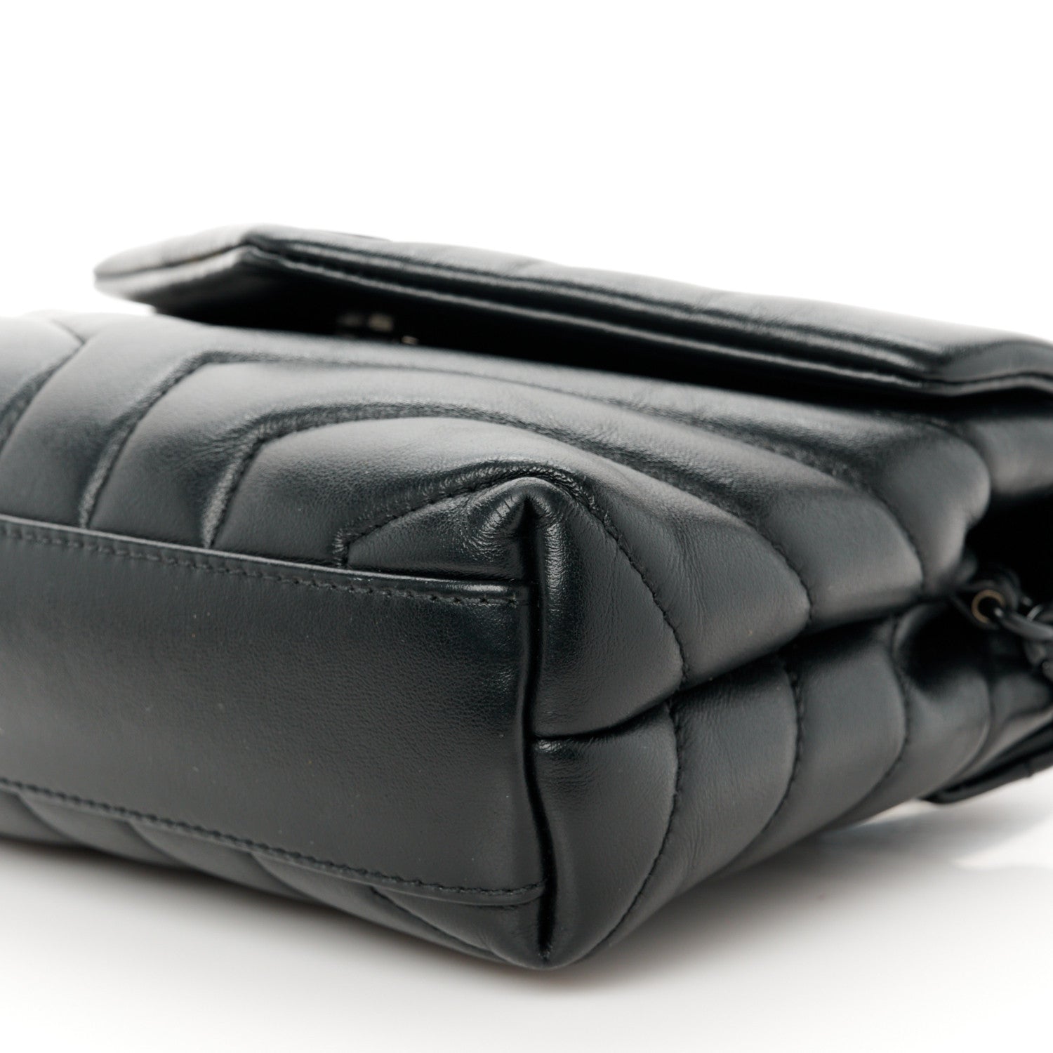 Saint Laurent Calfskin Y Quilted Monogram Monochrome Toy Loulou Crossbody Bag Black 11 of 11