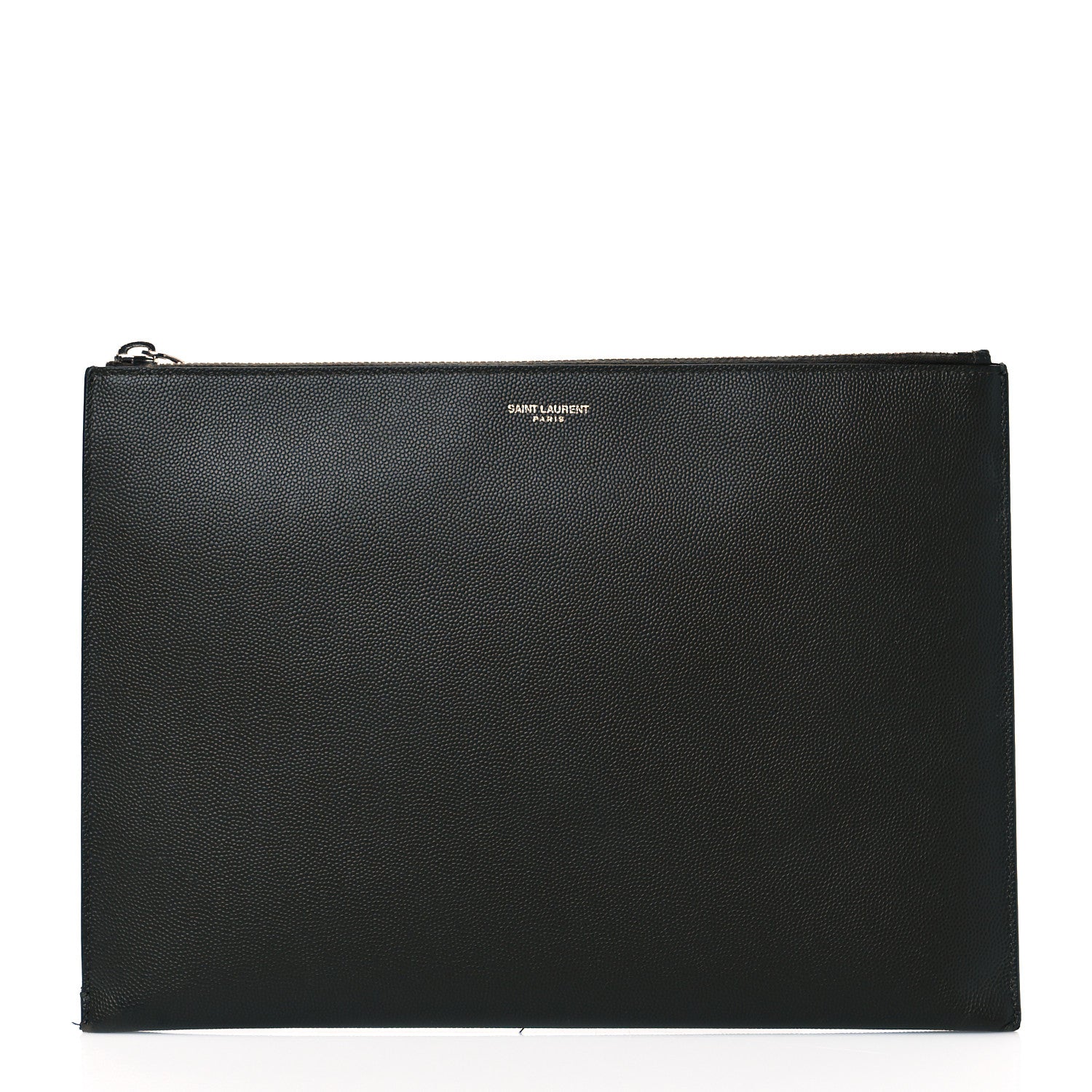 Saint Laurent Grain De Poudre Zipped Tablet Holder Khaki 1 of 9