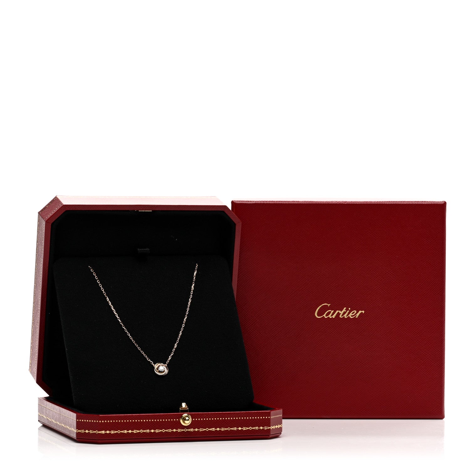 Cartier 18K Pink White Yellow Gold Diamond Trinity De Cartier Pendant Necklace 5 of 5