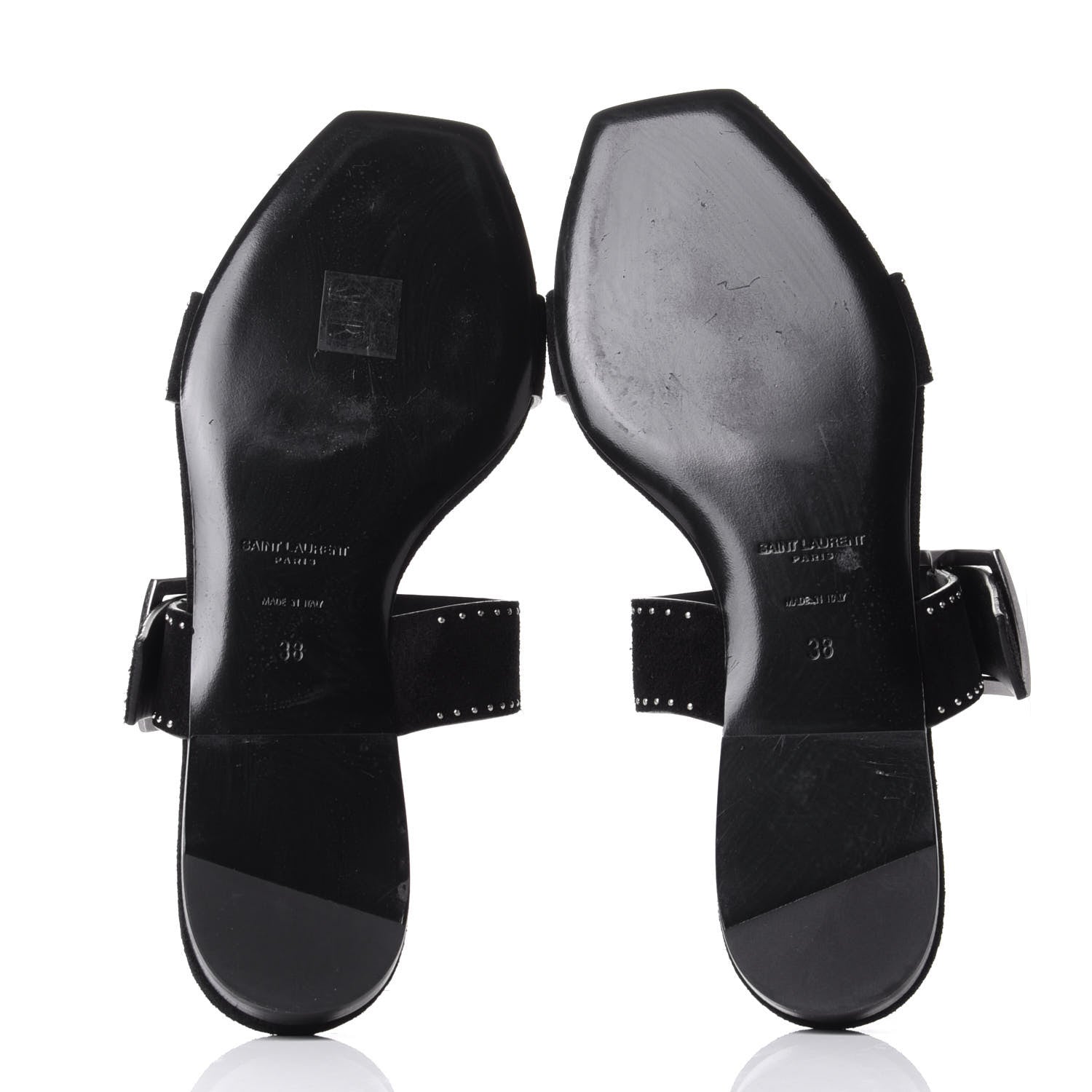 Saint Laurent Suede Otterproof Nikel Pallidio Sandals 38 Black 7 of 11
