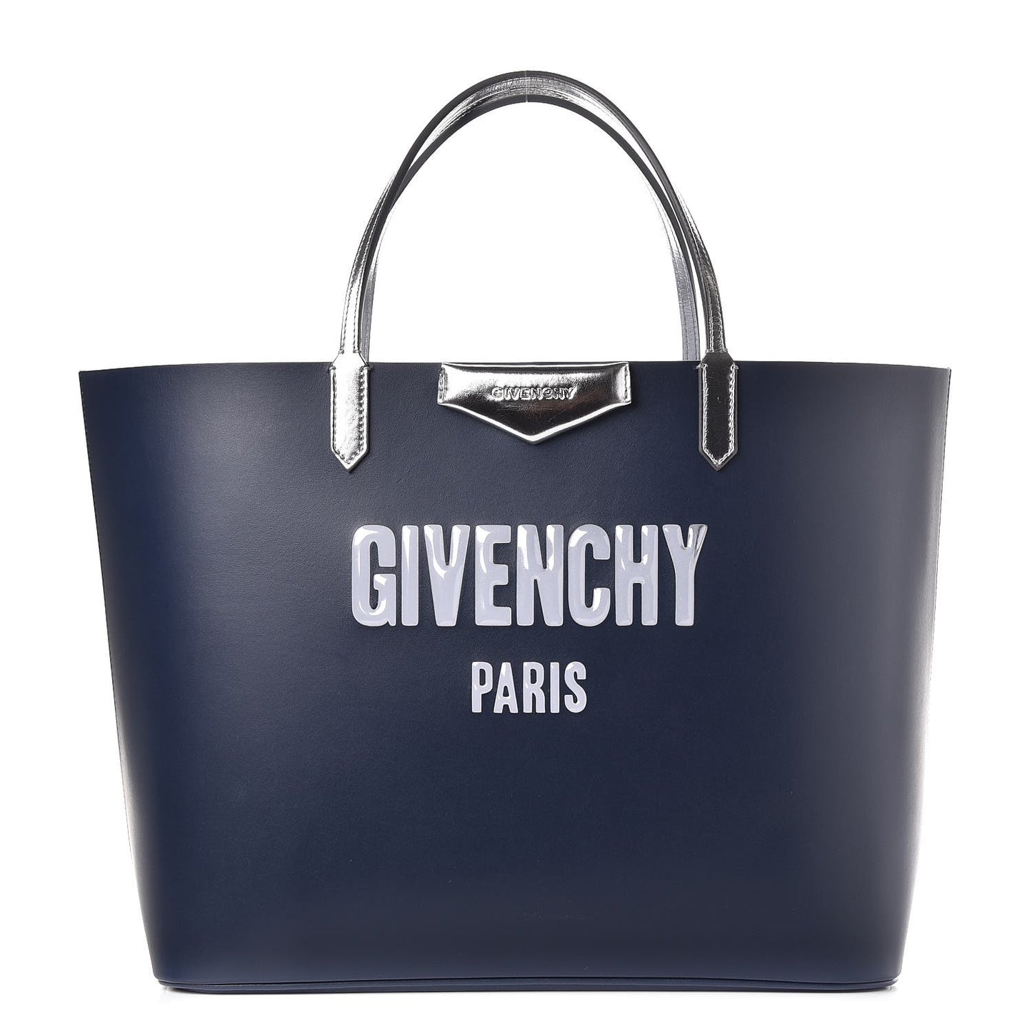Calfskin Large Antigona Tote Night Blue Silver