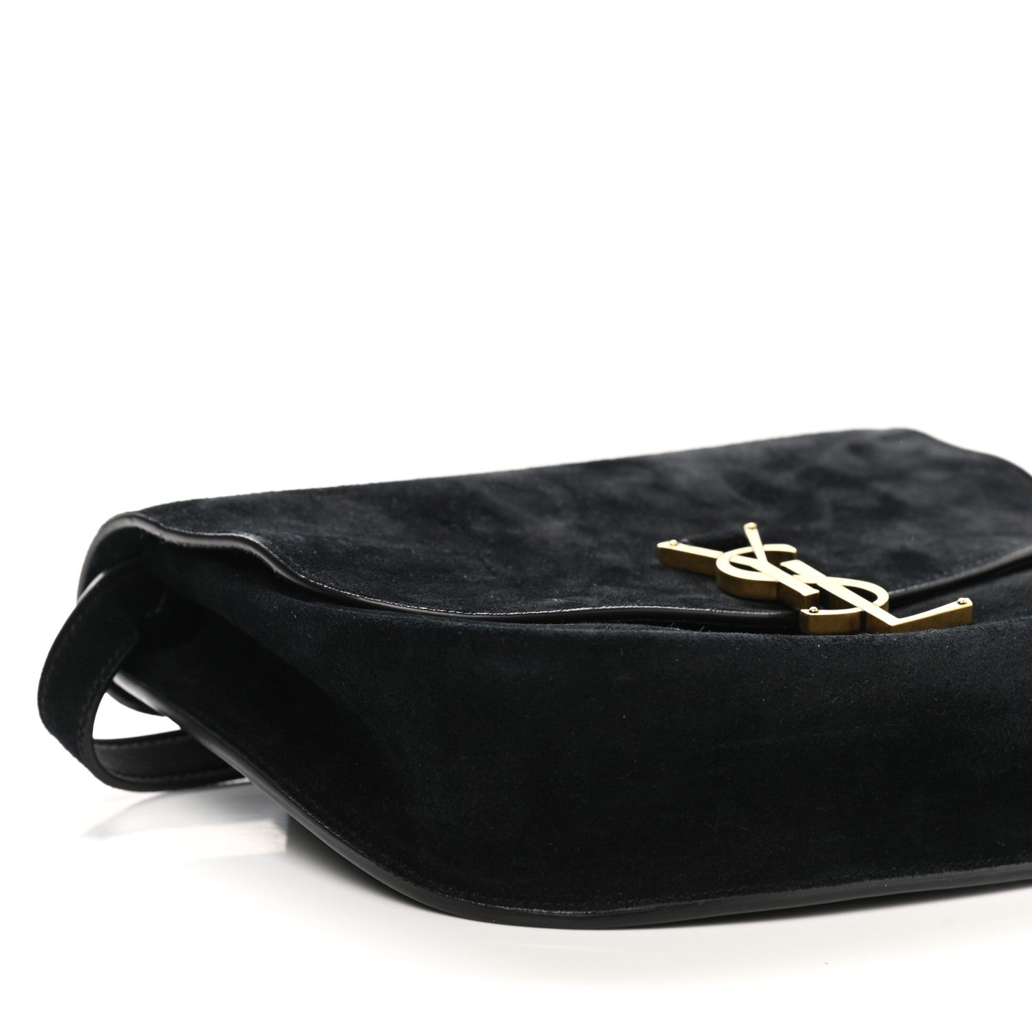 Saint Laurent Suede Calfskin Monogram Medium Kaia Satchel Black 9 of 10