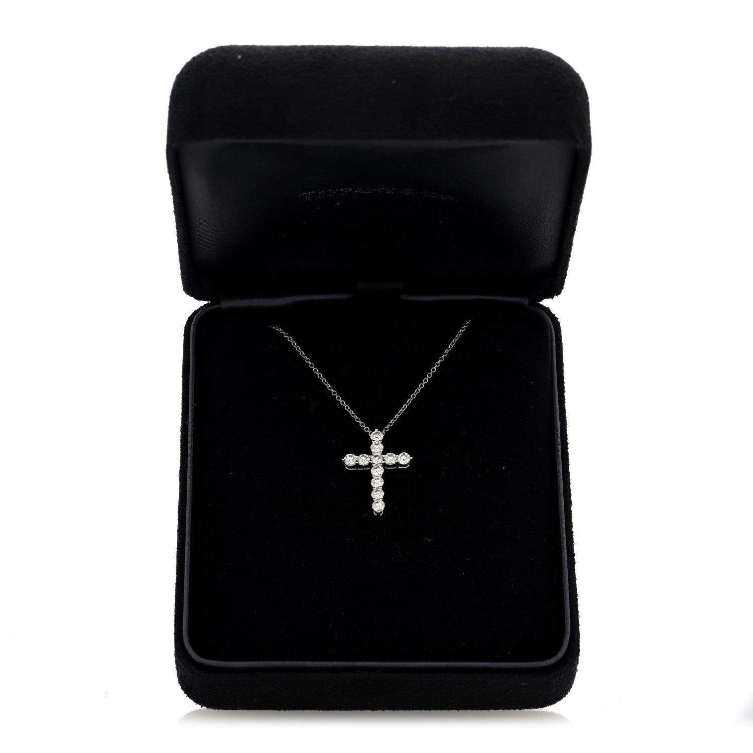 Tiffany Platinum Diamond Medium Cross Pendant Necklace 6 of 6