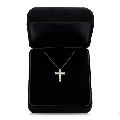 Tiffany Platinum Diamond Medium Cross Pendant Necklace 6 of 6
