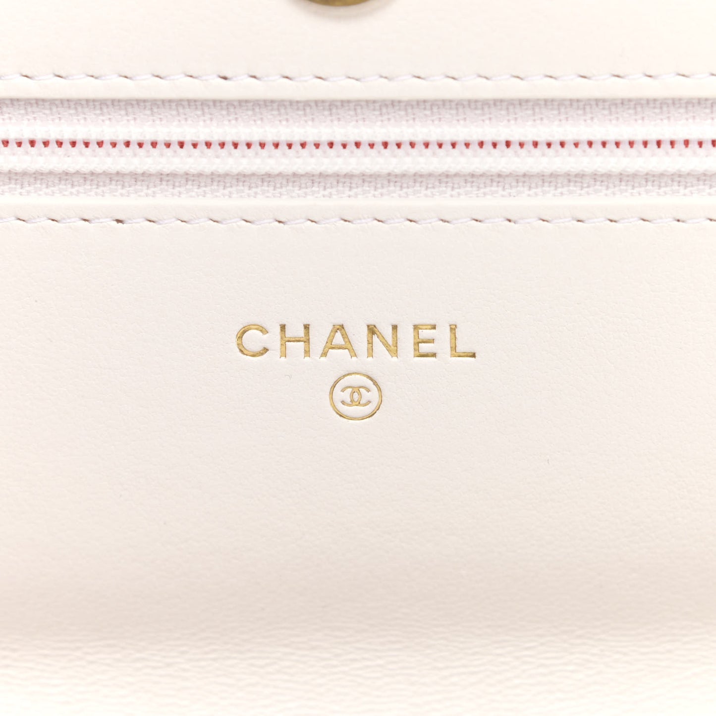 Lambskin Quilted Chanel 19 Wallet On Chain WOC White