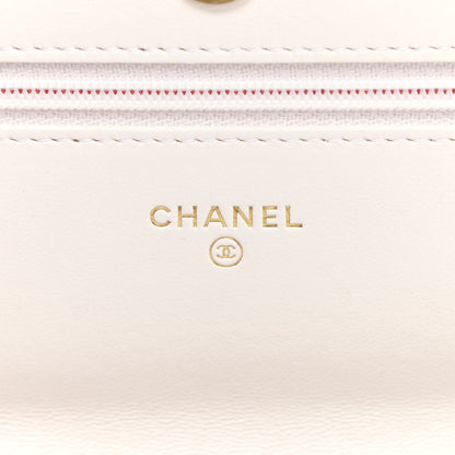Chanel Lambskin Quilted Chanel 19 Wallet On Chain WOC White 6 of 10