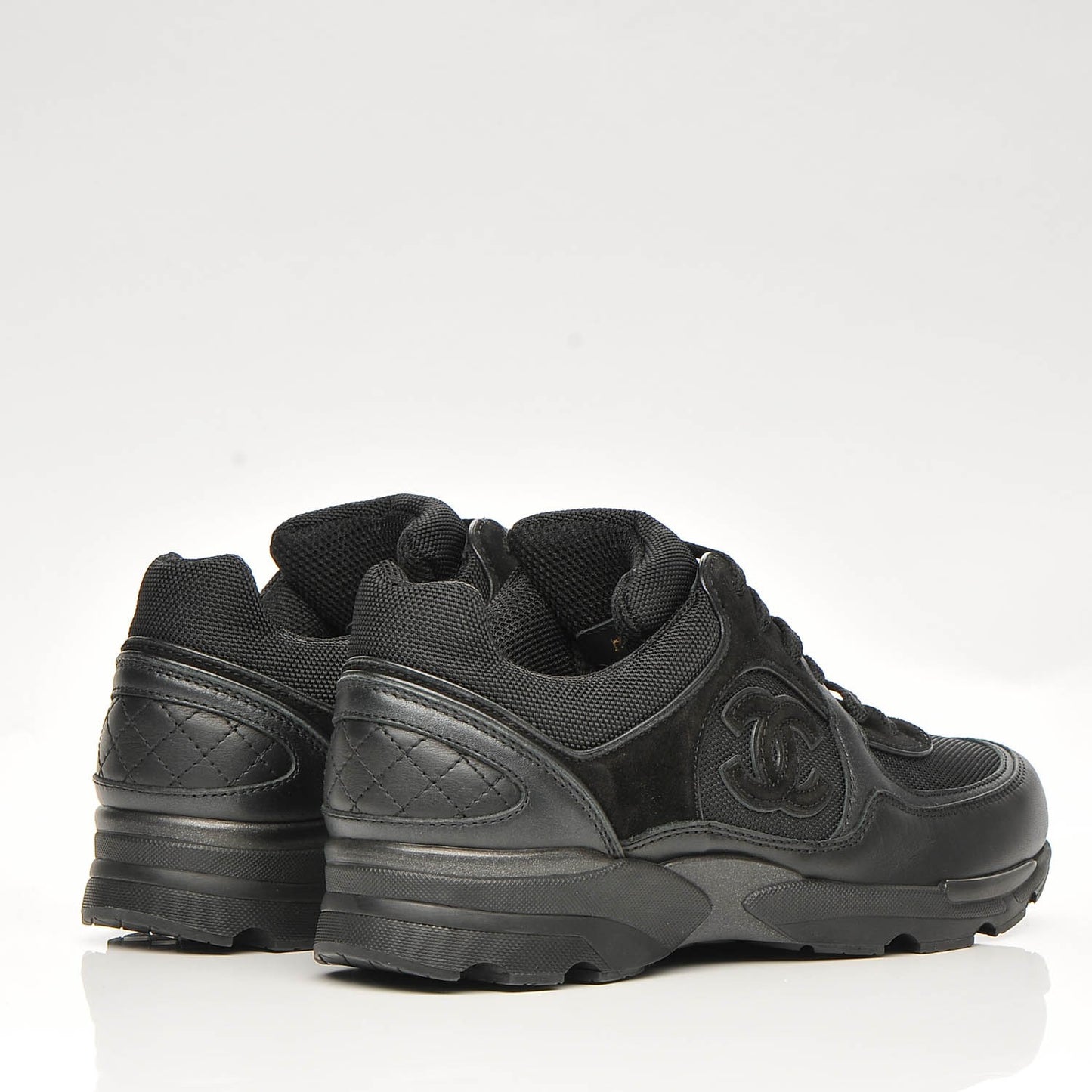 Suede Calfskin CC Sneakers 37 Black